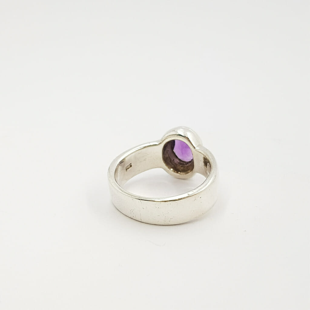Sterling Silver Oval Amethyst Ring Size N 925 #60264 Sterling Silver Oval Amethyst Ring Size N 925 #60264 - Image 4
