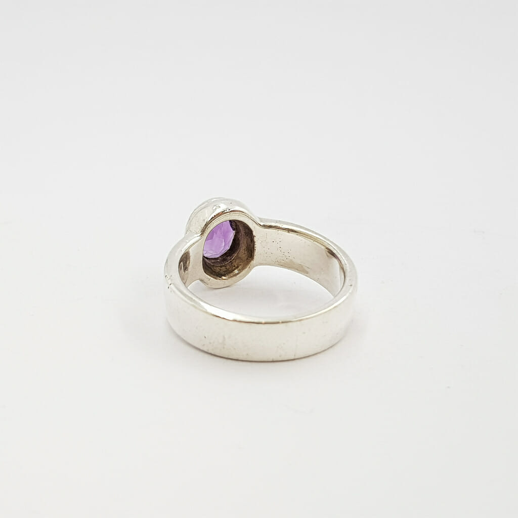 Sterling Silver Oval Amethyst Ring Size N 925 #60264 Sterling Silver Oval Amethyst Ring Size N 925 #60264 - Image 6