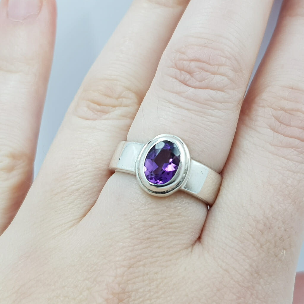 Sterling Silver Oval Amethyst Ring Size N 925 #60264 Sterling Silver Oval Amethyst Ring Size N 925 #60264 - Image 12