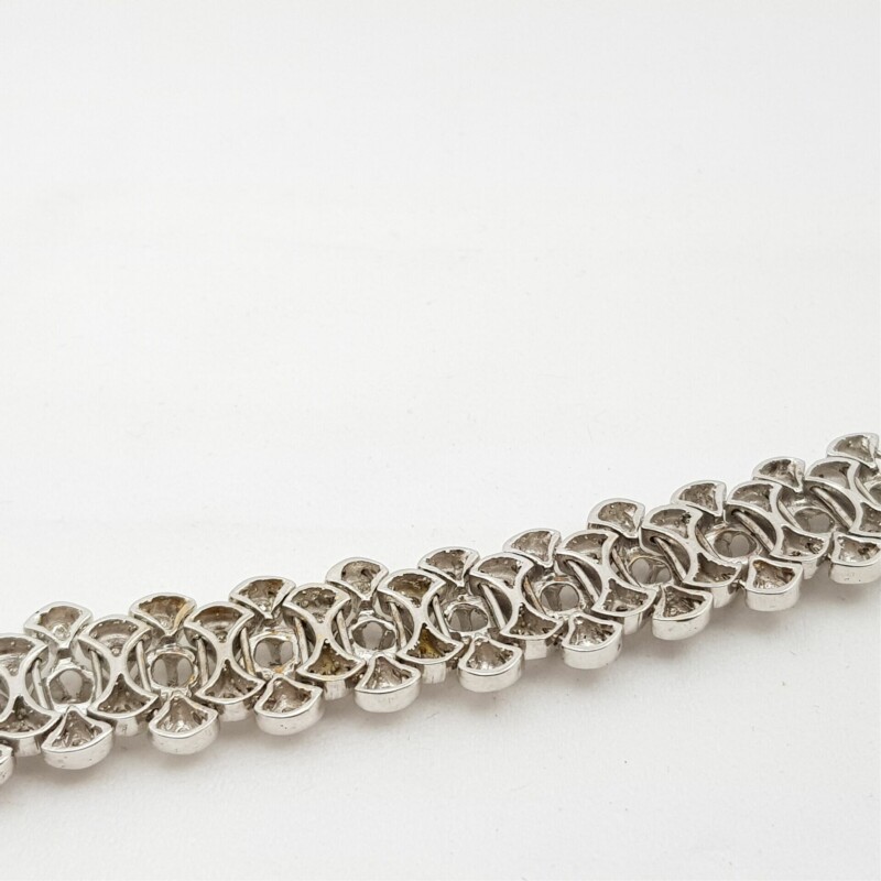 14ct White Gold 2.55ct TW Diamond Bracelet 19.5cm Val $10375 #19258