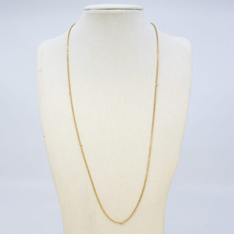 9ct Yellow Gold Box Link Chain Necklace 54cm #60661