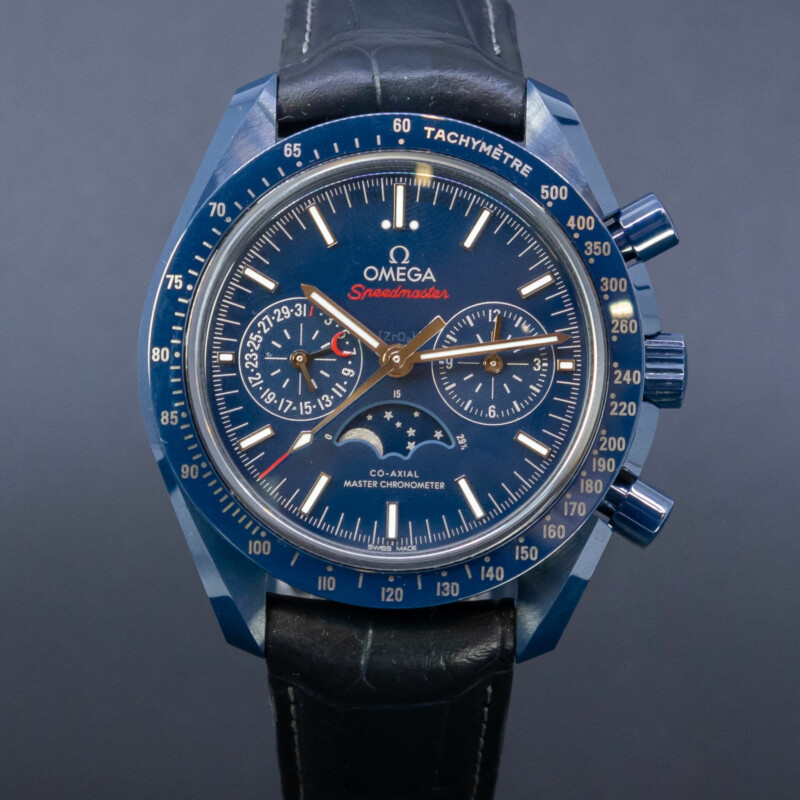 Omega Speedmaster Moonphase Blue Side Of The Moon Watch Full Set #60902