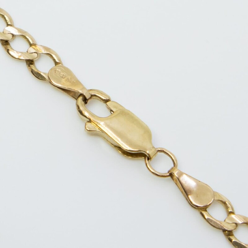 9ct Yellow Gold Curb Link Chain Necklace 375 Italy 48cm #60284