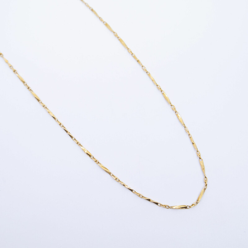 18ct Yellow Gold Fancy Link Chain Necklace 47cm #60549