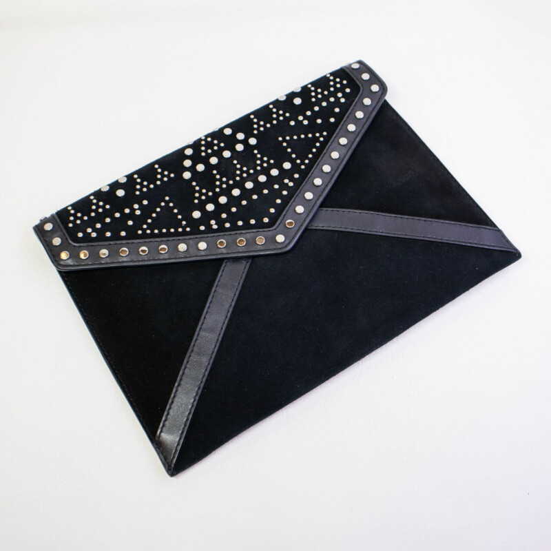 Rebecca Minko Cmff Black Envelope Clutch Bag #60541