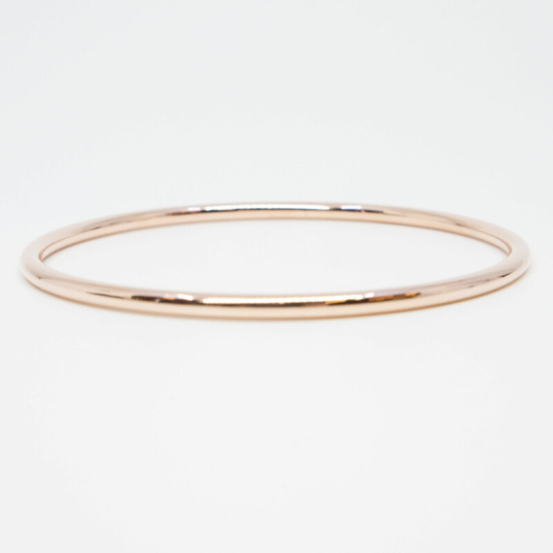 9ct Rose Gold Round Bangle 67mm #60517