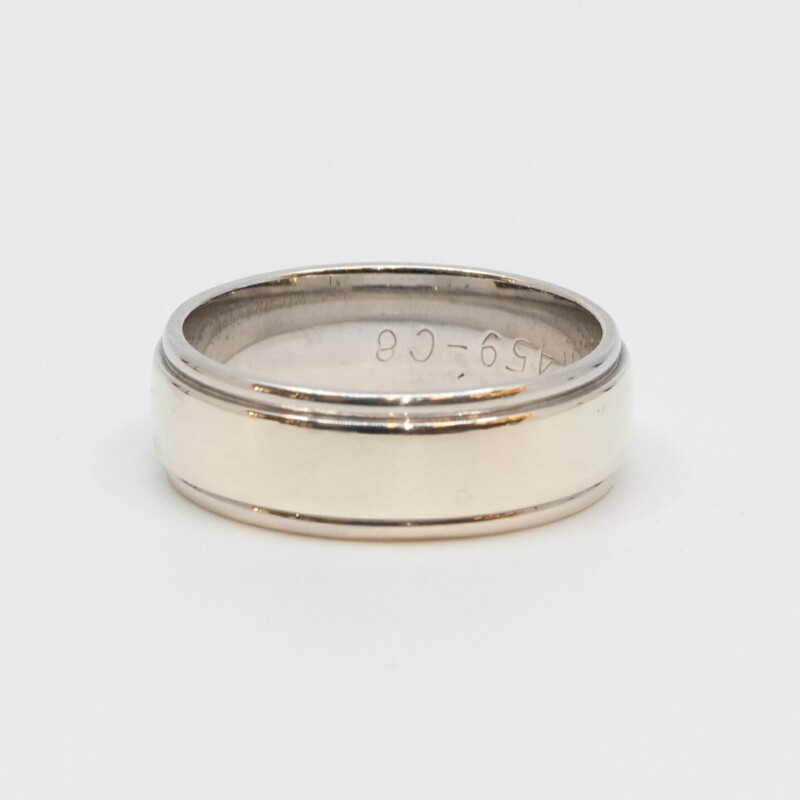9ct White Gold Wedding Ring Band Size X #60188