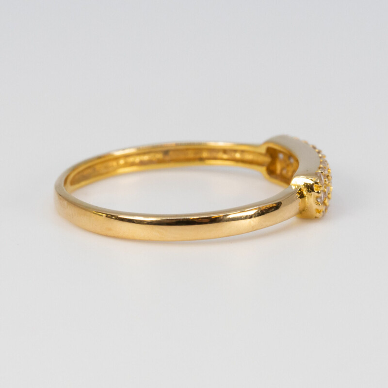 18ct Yellow Gold CZ Dress Ring Size L 750 #60638