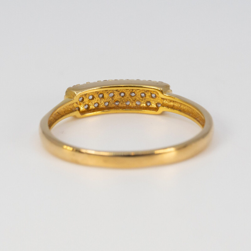18ct Yellow Gold CZ Dress Ring Size L 750 #60638