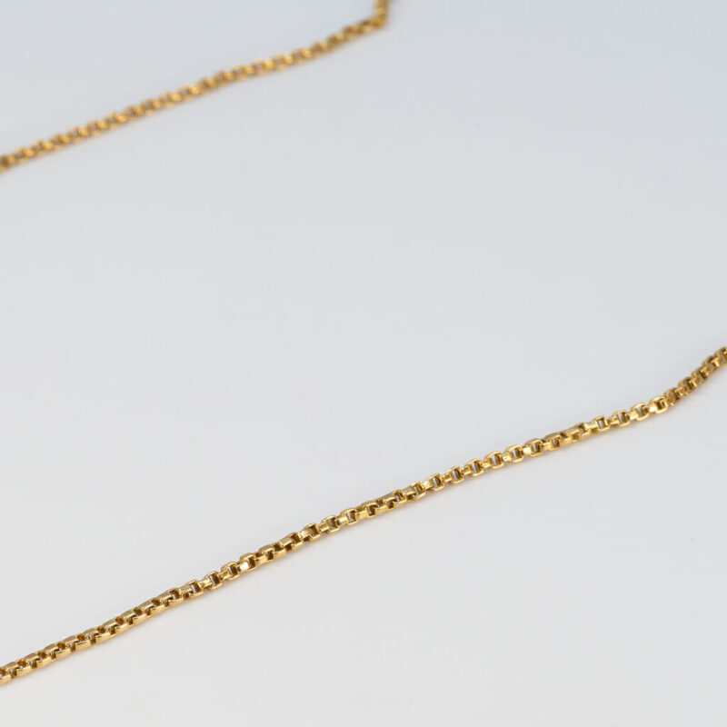 9ct Yellow Gold Box Link Chain Necklace 54cm #60661