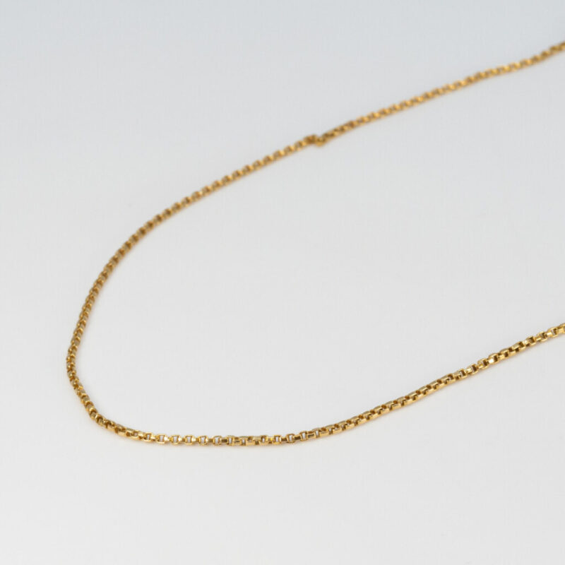 9ct Yellow Gold Box Link Chain Necklace 54cm #60661