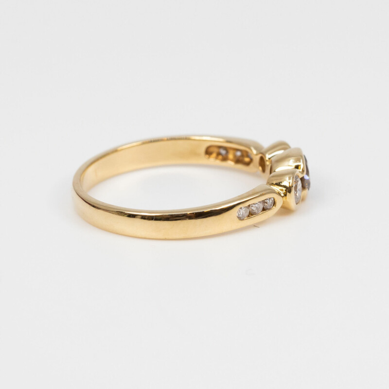 18ct Yellow Gold Fancy Dark Brown Diamond Ring Size P Val $2550 #59958