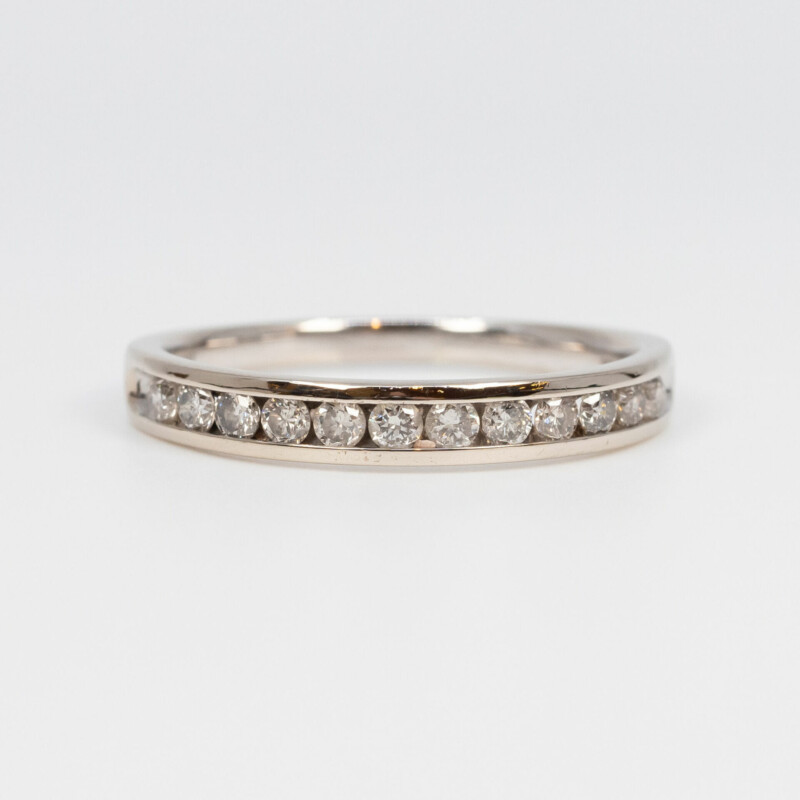 14ct White Gold 0.50ct TW Diamond Eternity Ring Size R 1/2 #60644