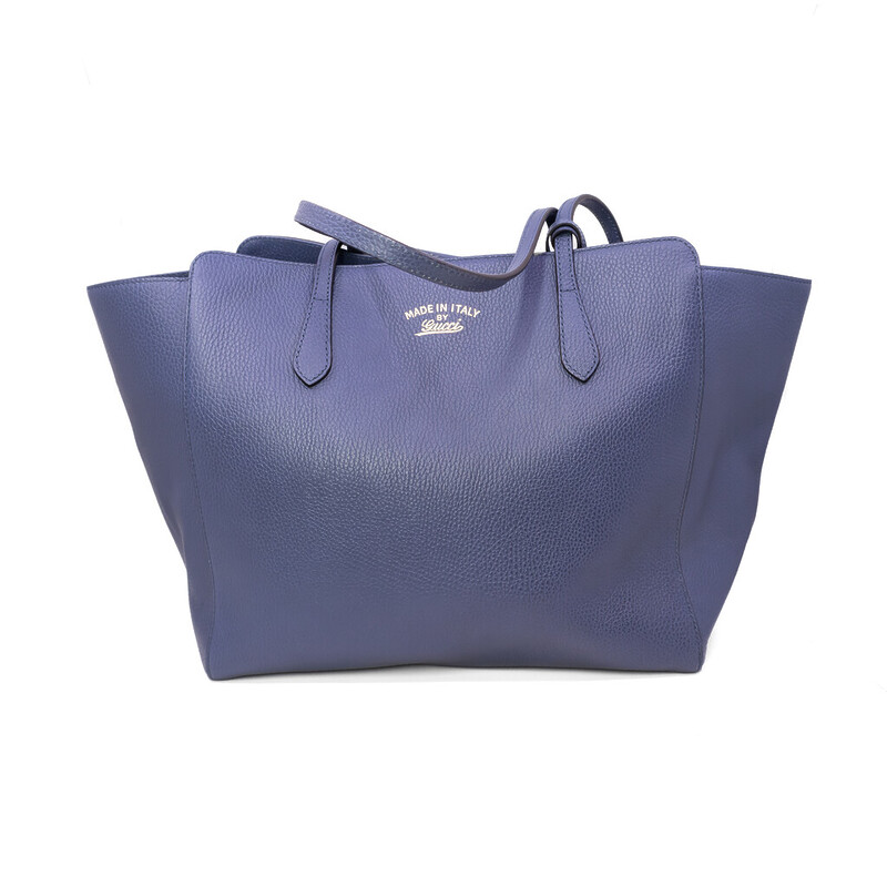 Gucci Swing Blue Leather Tote Bag 354397 + COA #59555