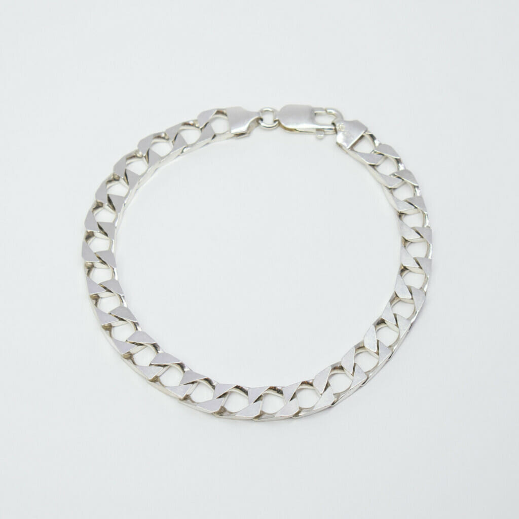 Sterling Silver Curb Link Bracelet 21.5cm #21344