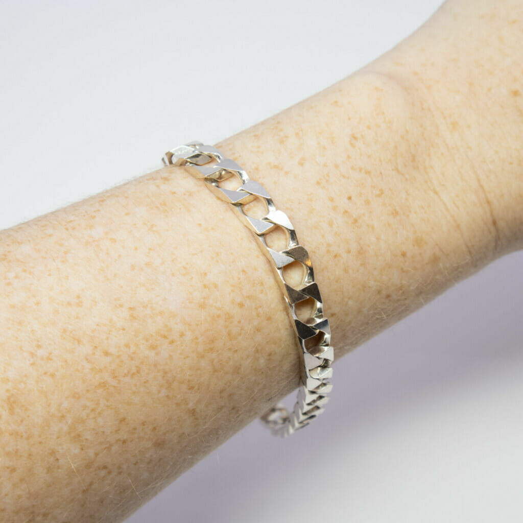 Sterling Silver Curb Link Bracelet 21.5cm #21344 Sterling Silver Curb Link Bracelet 21.5cm #21344 - Image 2