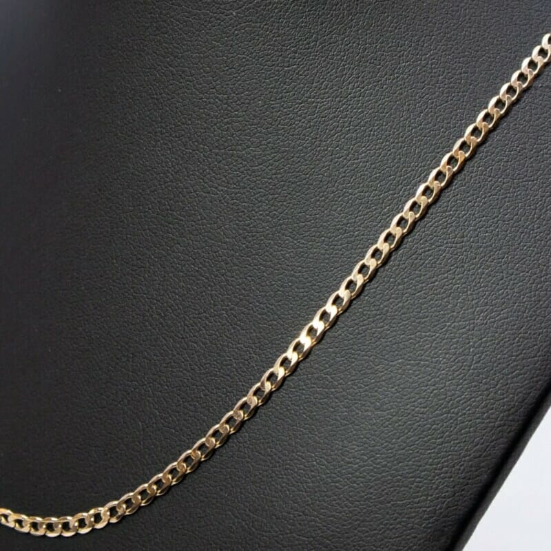 9ct Yellow Gold Curb Link Chain Necklace 51cm Italy 375 #60366