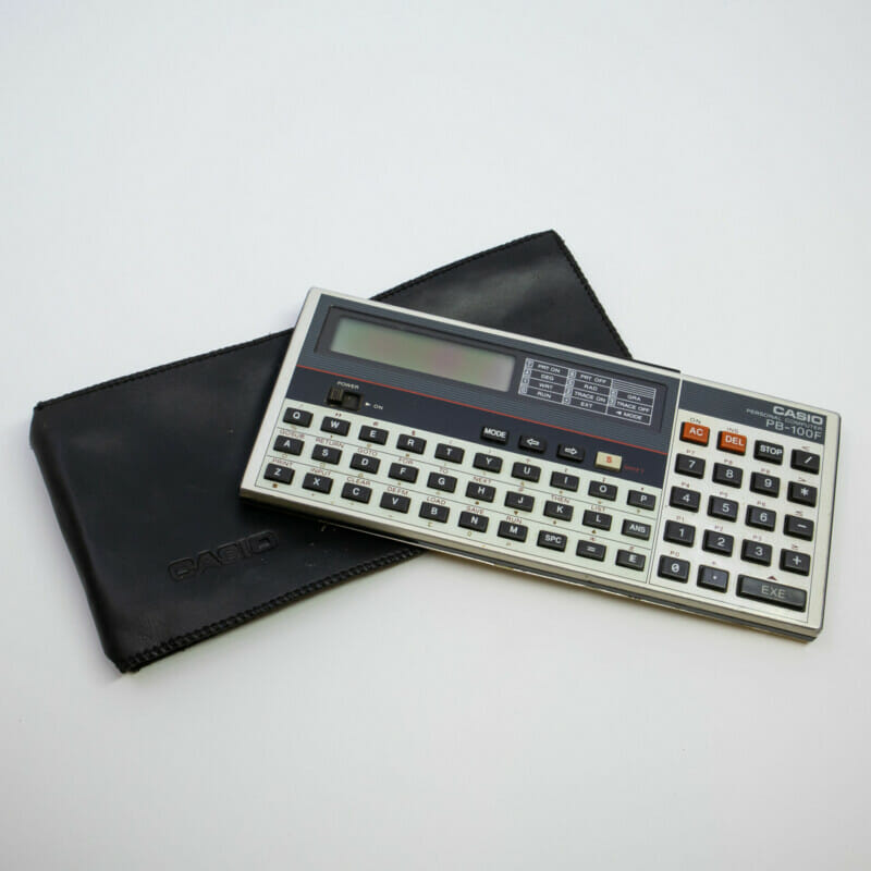 Vintage Casio PB-100F Personal Computer Calculator & Case Japan 1980S #60999