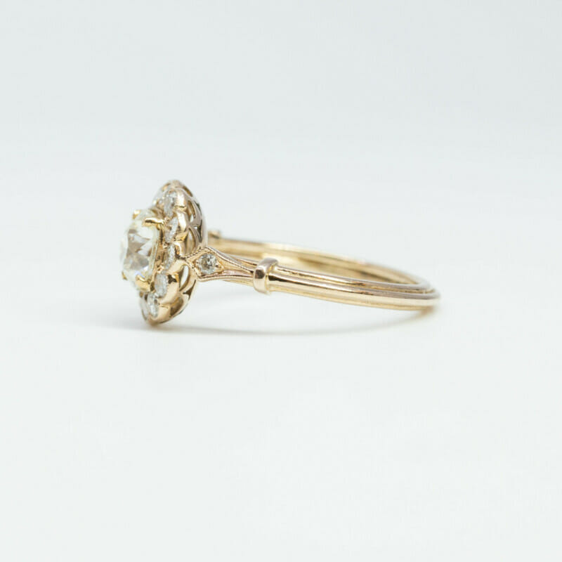 Antique 18ct Yellow Gold 0.99ct TW Diamond Old Mine Cut Ring Size L Val $5950 #53013