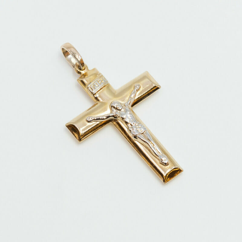 9ct Yellow Gold Crucifix / Cross Pendant #23249