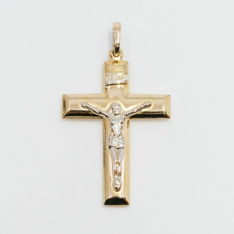 9ct Yellow Gold Crucifix / Cross Pendant #23249