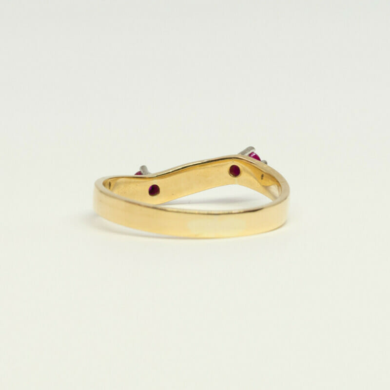 18ct Yellow Gold Ruby Ring Dress Size O #60719