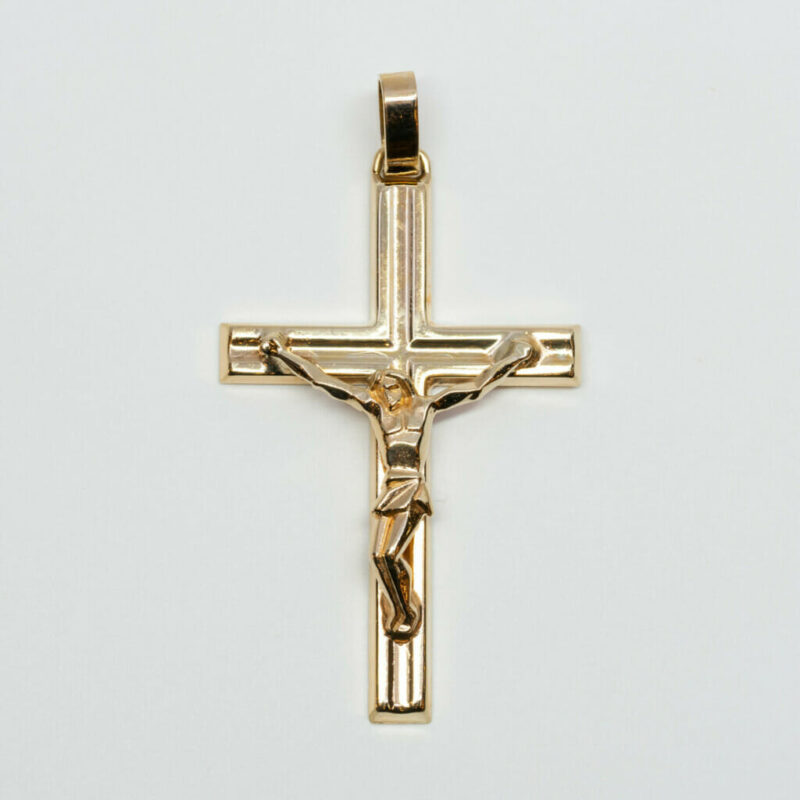 9ct Yellow Gold Crucifix Cross Pendant 375 #60613