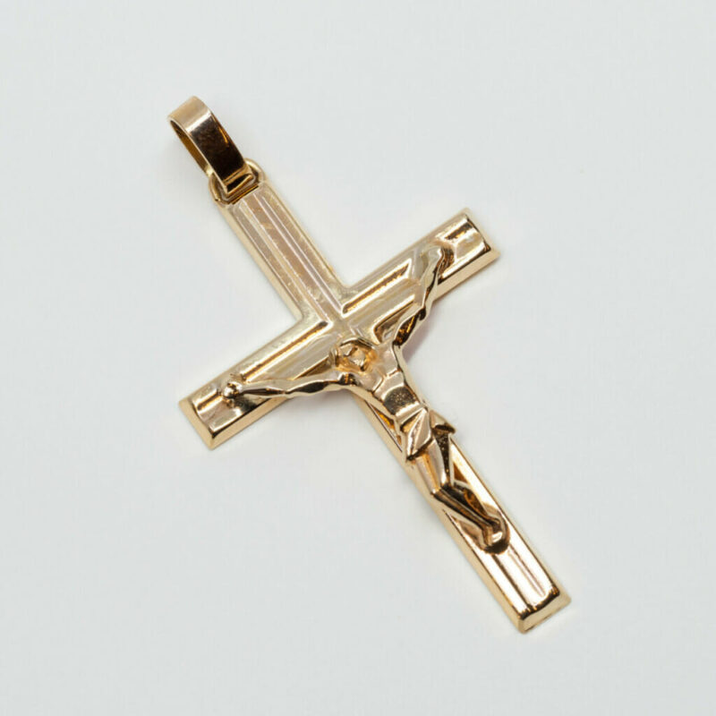 9ct Yellow Gold Crucifix Cross Pendant 375 #60613