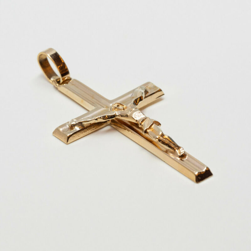 9ct Yellow Gold Crucifix Cross Pendant 375 #60613