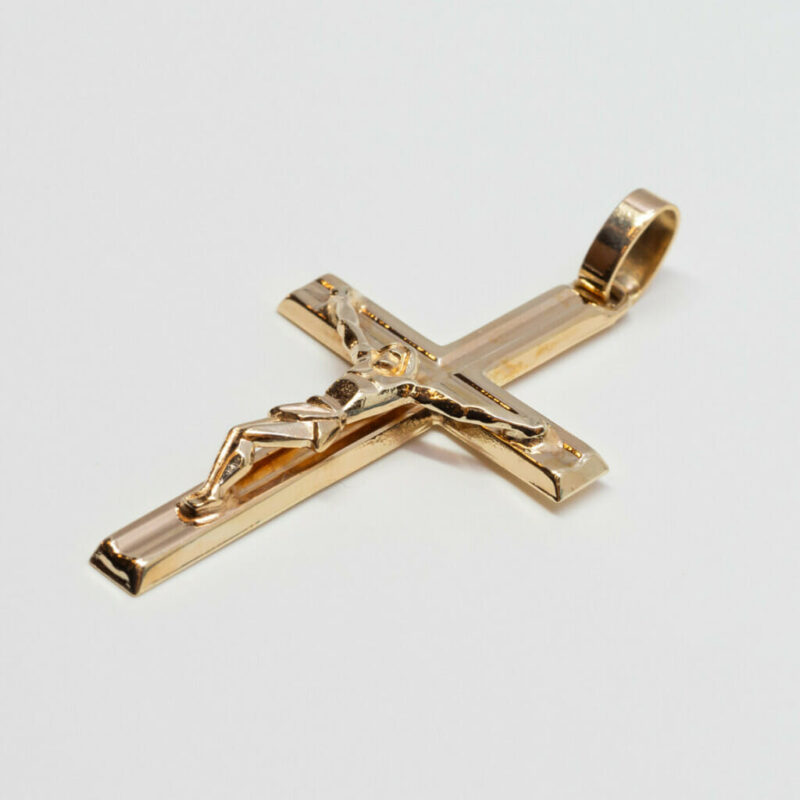 9ct Yellow Gold Crucifix Cross Pendant 375 #60613