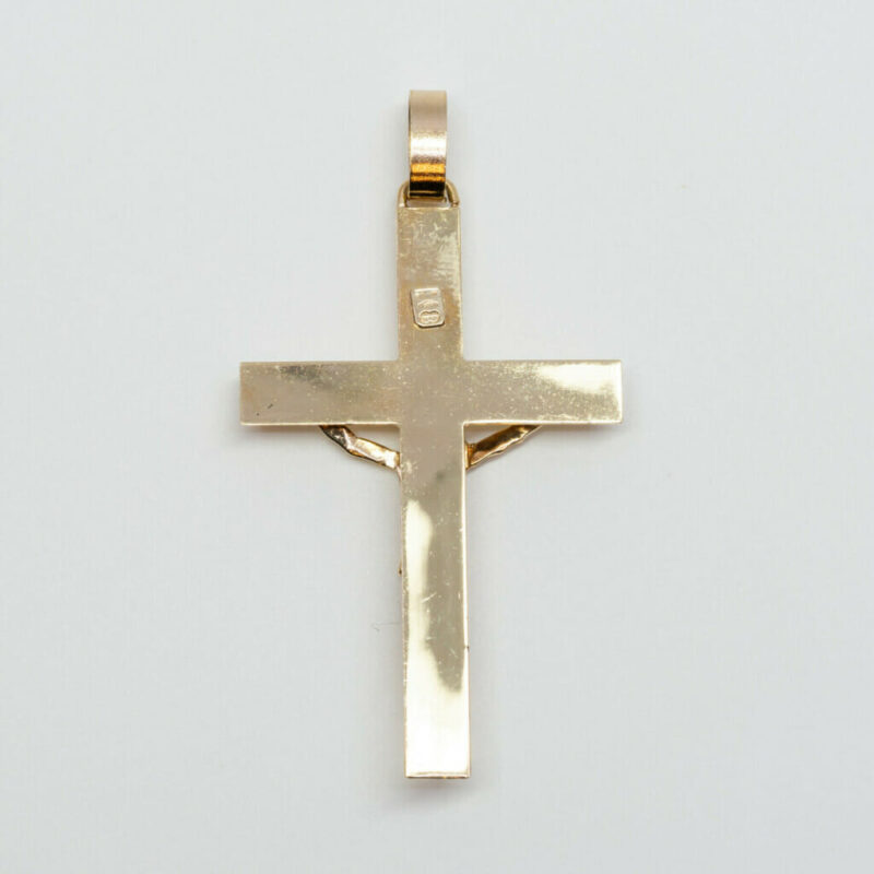 9ct Yellow Gold Crucifix Cross Pendant 375 #60613