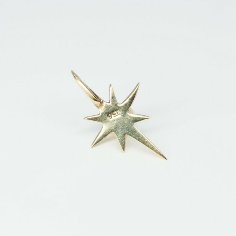 Vintage 9ct Yellow Gold Pearl Star Pendant #61035