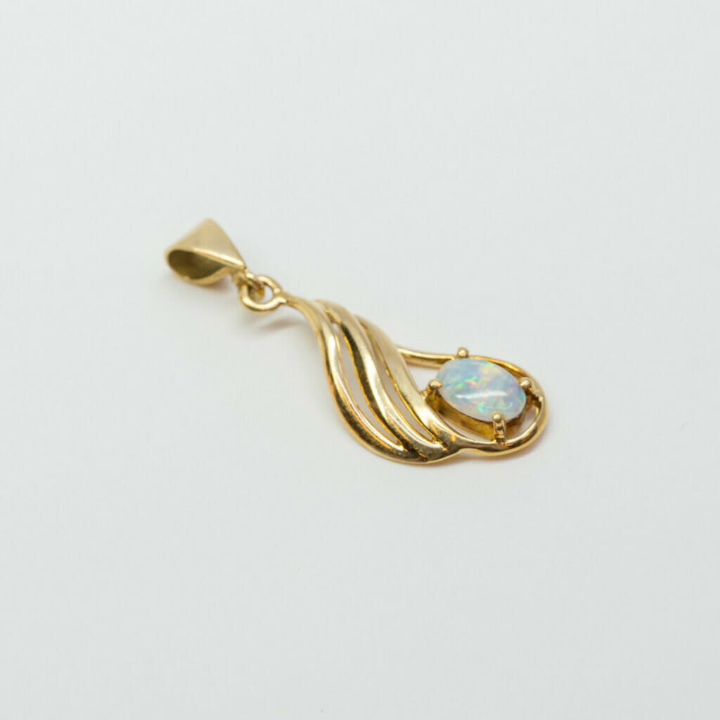 18ct Yellow Gold Opal Drop Pendant #61031 18ct Yellow Gold Opal Drop Pendant #61031 - Image 6