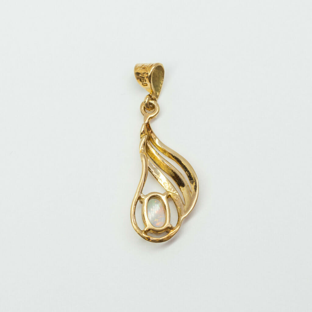 18ct Yellow Gold Opal Drop Pendant #61031 18ct Yellow Gold Opal Drop Pendant #61031 - Image 5