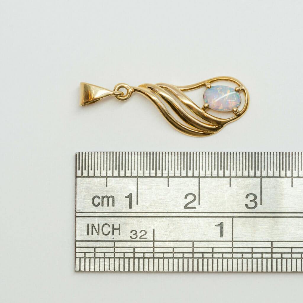 18ct Yellow Gold Opal Drop Pendant #61031 18ct Yellow Gold Opal Drop Pendant #61031 - Image 3