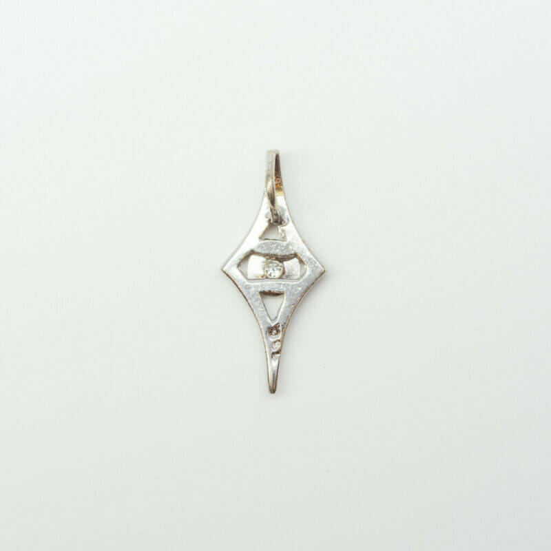 9ct White Gold Diamond Drop Pendant #61041