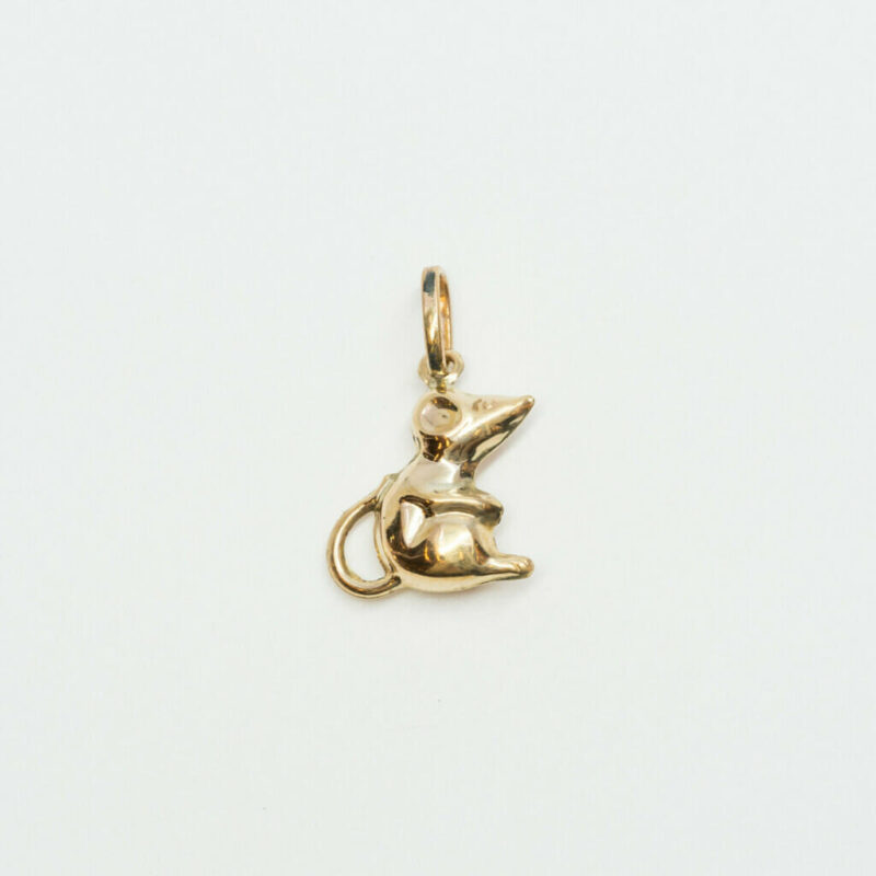 9ct Yellow Gold Small Rat Charm #61051