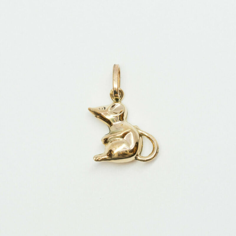 9ct Yellow Gold Small Rat Charm #61051 - Image 4