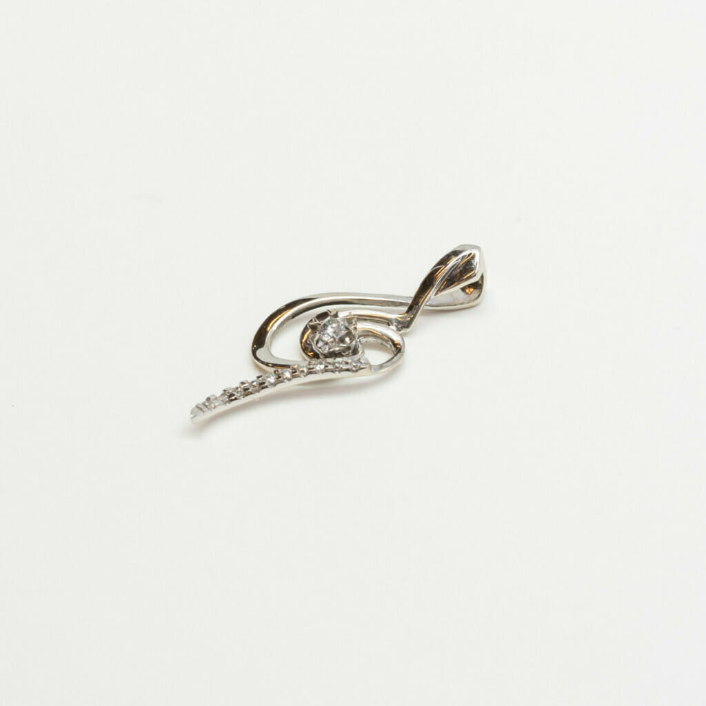18ct White Gold Diamond Drop Pendant #12160 18ct White Gold Diamond Drop Pendant #12160 - Image 6