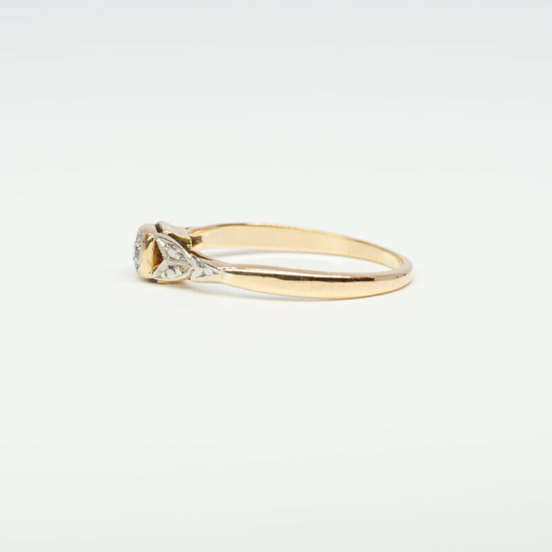 Vintage 18ct Yellow Gold Diamond Ring Size P #3462-1