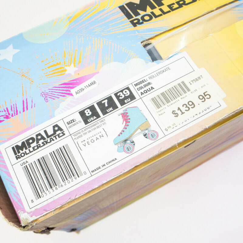 Impala Roller Skates Aqua & Pink (Size US 8 / UK 7 / EU 39) #59218