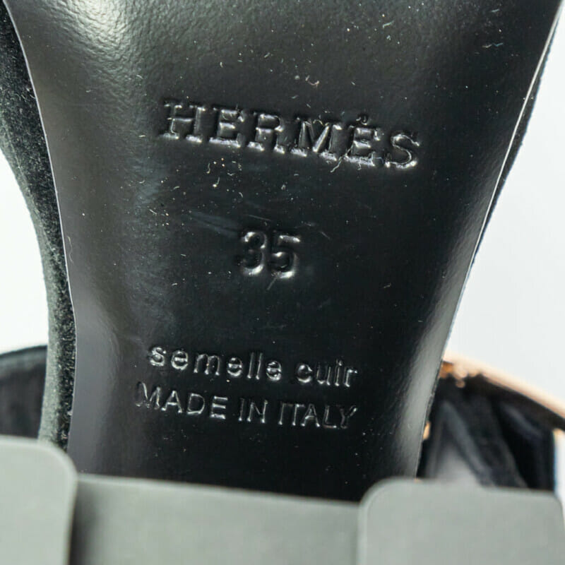 Hermes Bossa Velour / Velvet Heels Size 35 in Box #61161