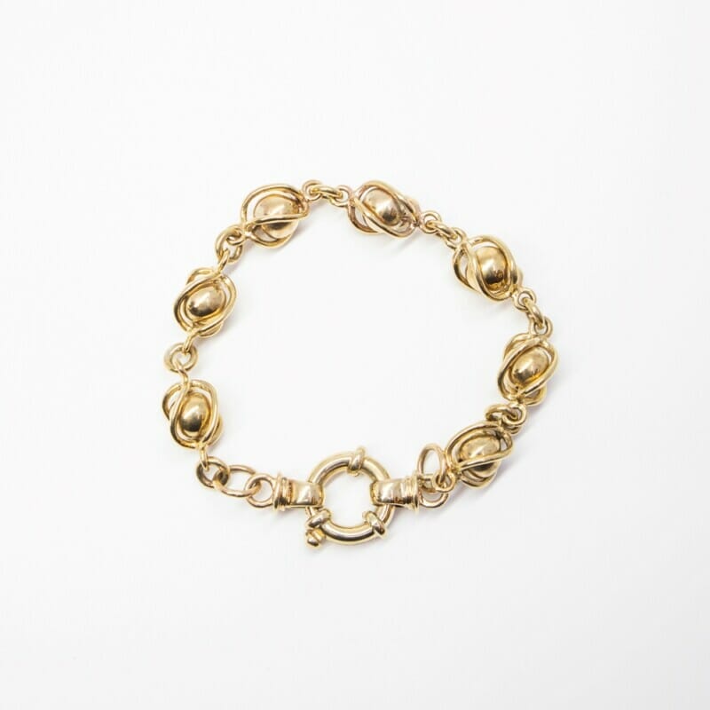 9ct Yellow Gold Ball Bracelet 18.5cm #61018