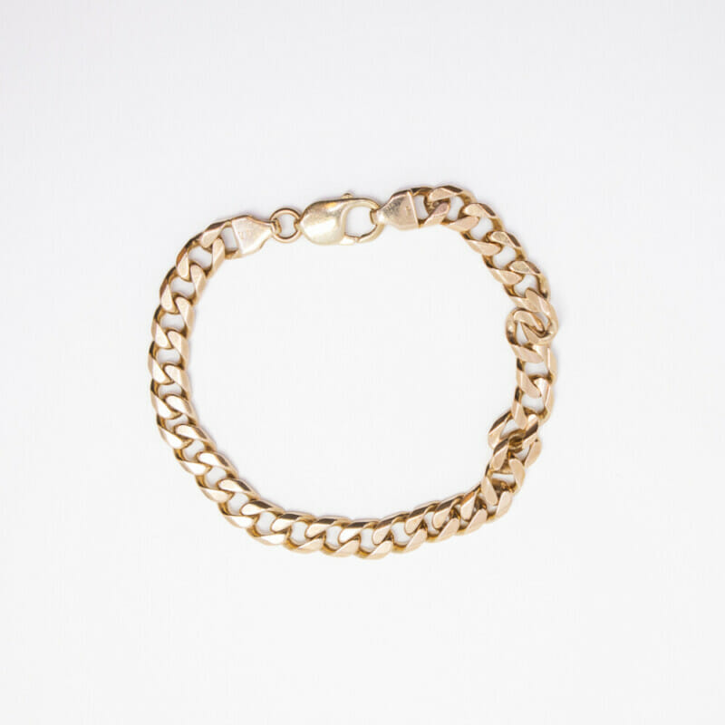 Heavy 10ct Yellow Gold Curb Link Bracelet 24.5cm #60854