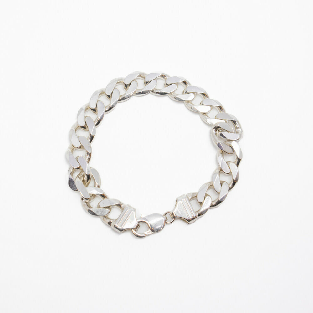 Sterling Silver Heavy Curb Link Bracelet 24.5cm 64.1 grams #60985