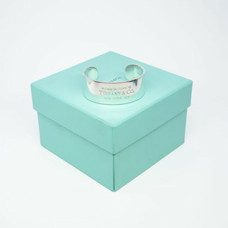 Tiffany & Co Return To Sterling Silver Wide Cuff Bangle - in Box #61293