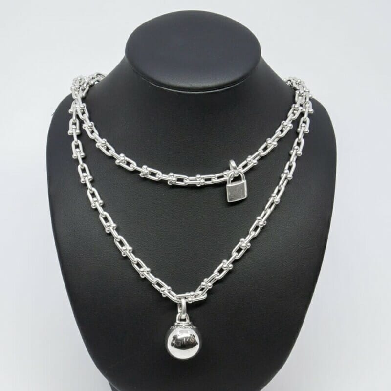 Tiffany & Co Hardwear Silver Small Wrap Necklace in Box #61294