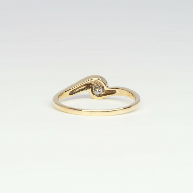 9ct Yellow Gold CZ Solitaire Ring Size R 1/2 #4163