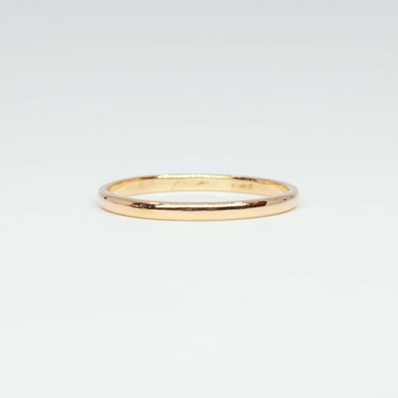 18ct Yellow Gold Narrow Band Ring Size P #61179