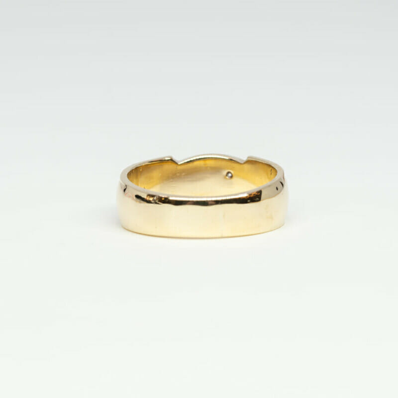 9ct Yellow Gold Diamond Signet Pinky Ring Size H 1/2 #4837